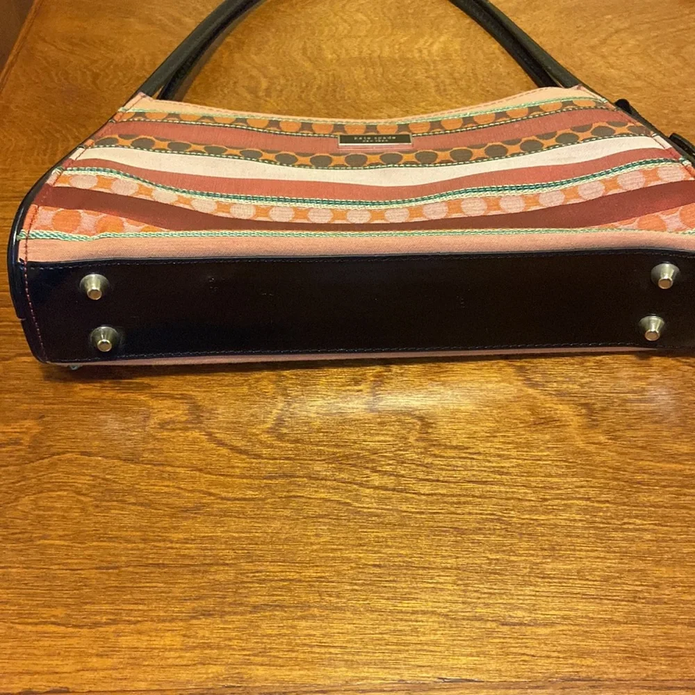 Vintage Kate Spade leather & clothe shoulder purse clutch bag
